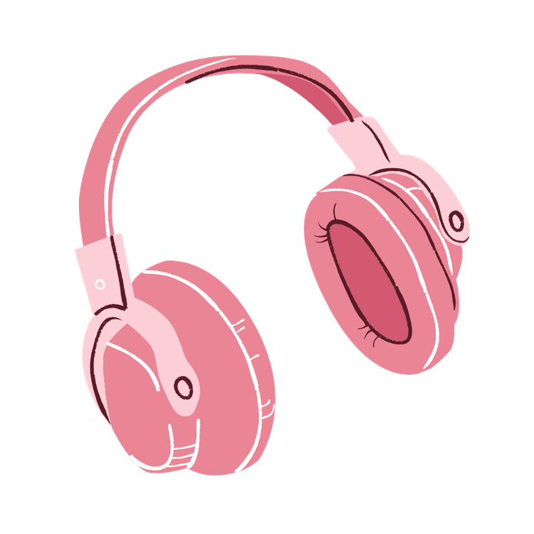Pink headphones